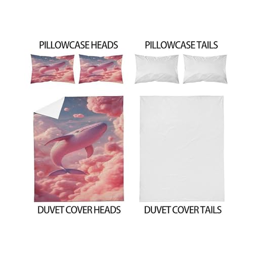 Housse de couette baleine en microfibre douce avec fermeture éclair pratique - 4