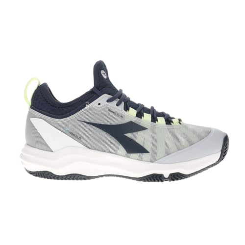 Diadora Mens Speed Blushield Fly 4 Plus Clay Tennis Sneakers Shoes - Blue, Grey
