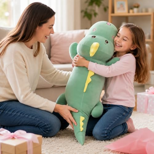 Tianmihou 32 Inch Giant Dinosaur Plush Body Pillow, Cute Long Dinosaur Stuffed Animal, Large Soft Big Dinosaur Plushies Toy, Gifts for Kids Boys Girls Teens Birthday by Tianmihou - Used condition - Image 7