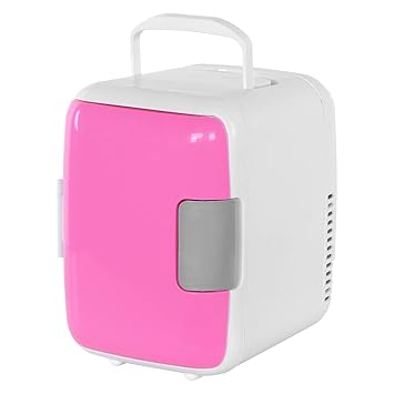 Compact Fridge Heating Super-Versatile Mini Fridge Skincare Breast Milk for Snacks Drinks(Pink)