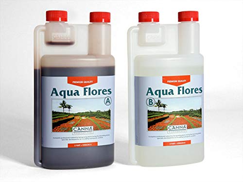 CANNA Aqua Flores A+B Flower Bloom Plant Nutrients Hydroponics 1, 5 & 10 Litre (1 Litre A+B)
