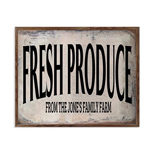Décoration murale de cheminée Fresh Produce grand panneau bois de style rétro