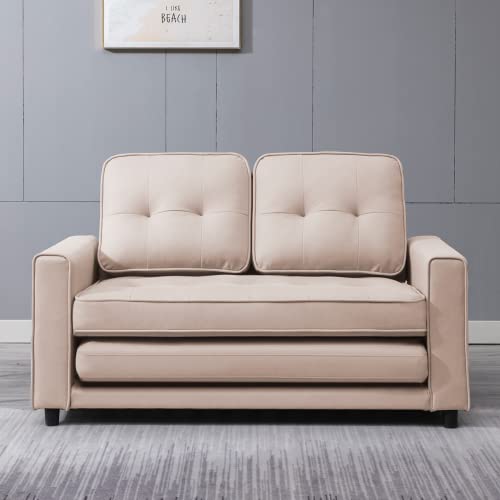 Balus Convertible 3-In-1 Folding Sofa Bed, Loveseat Sleeper Cot, 84" Tri-Fold Multi-Function Modern Breathable Couch, Folding Mattress For Guests, Futon For Living Room, Floor Sofa Bed(Beige) #TOP5