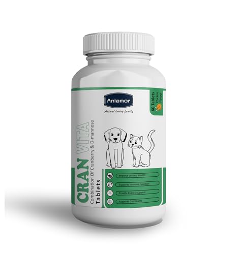 Aniamor CranBe Vita for Dogs and Cats|Cran Care |Uterine Care |Pets Supplement|All Life Stage|60 Tablets Bottle