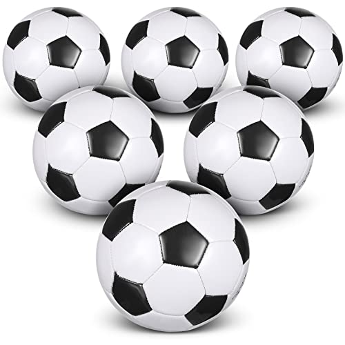 Deekin 6 Pcs Soccer Ball With Pump Official Size 3 Size 4 Size 5 Size Outside Sport Soccer Ball Machine Stitched Ball For Game Training Practice (Black, Size 3) #TOP19