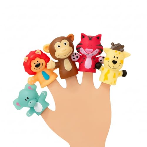 Image of FunBlast Finger Puppets Toys for Kids - Pack of 5 Rubber Animal Puppets Toys for Toddlers, Washable Finger Puppets for Toddlers, Colorful Storytelling Puppet Toy Kids - Random Design (Forest Animal)