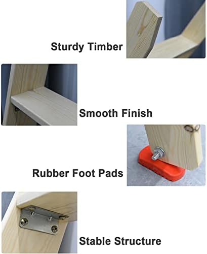 Non-Slip Wooden Bunk Bed Ladder Replacement, Heavy-Duty 100kg Load, 150cm (59") Camper Ladder for Motorhome Bunk Beds, Durable Household Accessory