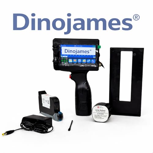 Image of dinojames Handheld Inkjet Printer, 4.3 inch Touch Screen, 600 DPI, Portable Batch Coding Machine for Date, MRP, Expiry, Barcode, QR Code Printing Size-12.7mm