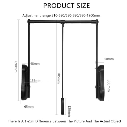 Cintre relevable à double tampon avec tringle de penderie rabattable fluide - 2
