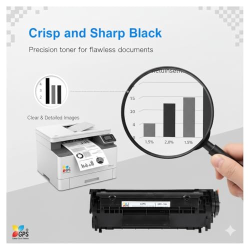 Image of GPS Colour Your Dreams 12A (Q2612A) Black Laser Toner Cartridge, Compatible for HP LaserJet 1010, 1012, 1018, 1020, 3050, M1005 MFP & Canon LBP 2900 Printers (1pcs)