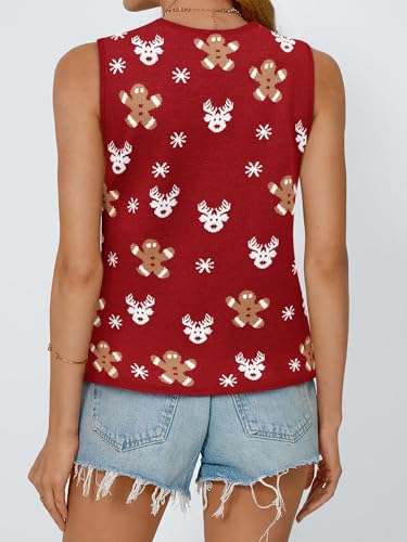 Image of COCCKO Womens Summer Tops Vacation Beach Outfits Cute Tie Front Crochet Vest Knit Sleeveless Sweaters