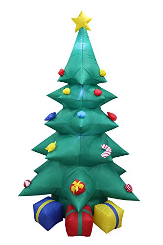 8 Foot Tall Lighted Christmas Inflatable Green Tree With Multicolored Gift Boxes And Star Indoor Outdoor Garden Yard Party Prop Decoration #TOP4