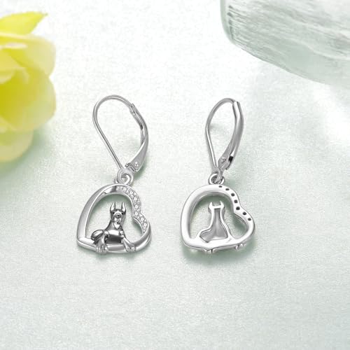 Doberman Earrings 925 Sterling Silver Dog Earrings Doberman Jewelry Gifts for Women Dog Lovers3