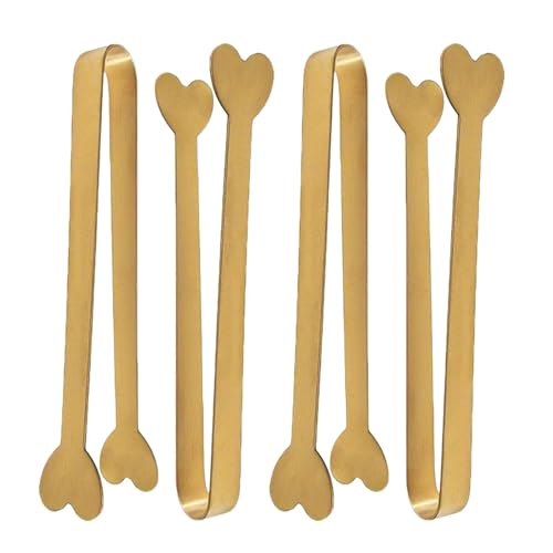 Pinzas de hielo | Acero inoxidable pinza de pan fácil | Accesorio de cocina creativa Grabber, no deslizamiento, de corazón para ensalada, hielo, pan, frutas, barbacoa