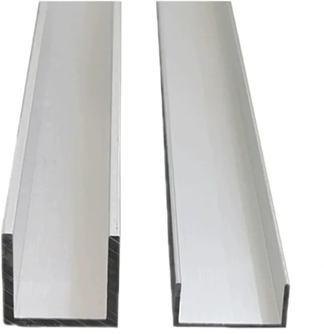 Canale in alluminio, Canale a U in alluminio 6063T5 scanalatura equilatera 500 mm confezione da 2 misure multiple(10x20x7mm)