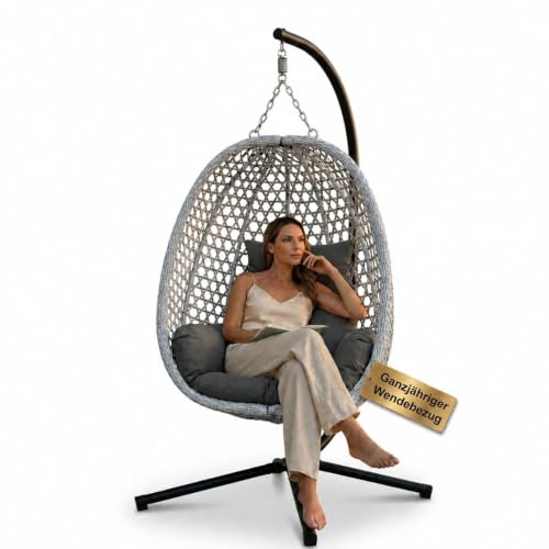 EaseAir® Luxus Hängesessel mit Gestell für Outdoor & Indoor...