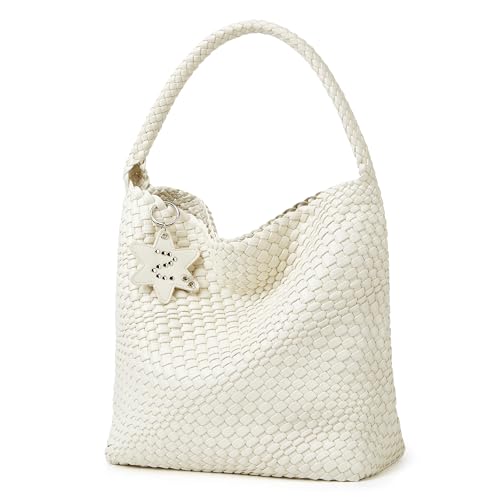 Bolso tote tejido para mujer, bolso hobo de hombro miniatura 3