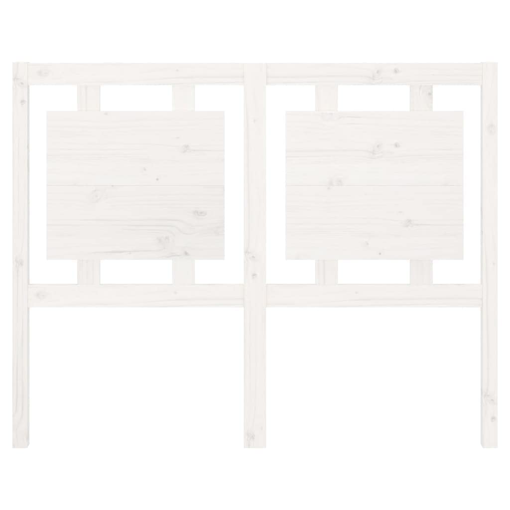 Testiera bianca 125,5 x 4 x 100 cm legno massello di pino, design rustico, durevole, ideale per camere da letto e camere degli ospiti, facile da montare