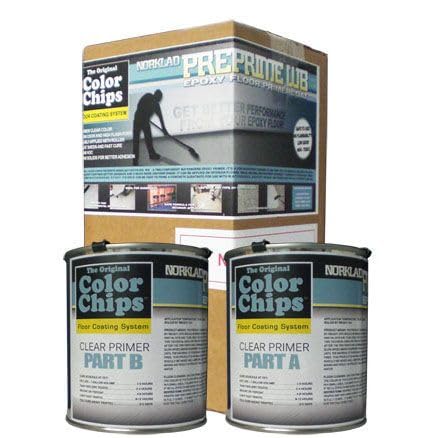 The Original Color Chips Norklad Pre Prime Epoxy for Concrete or Wood, Waterbased Epoxy Primer, Clear, Covers 250 square feet