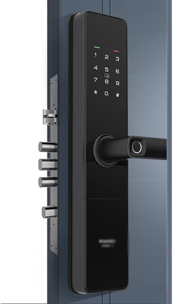 Door Knob Lever Fingerprint Lock Password Lock Door Levers Electronic Door Lock Magnetic Card Sensor Door Handle for Bedroom Study Door Lock with Handle