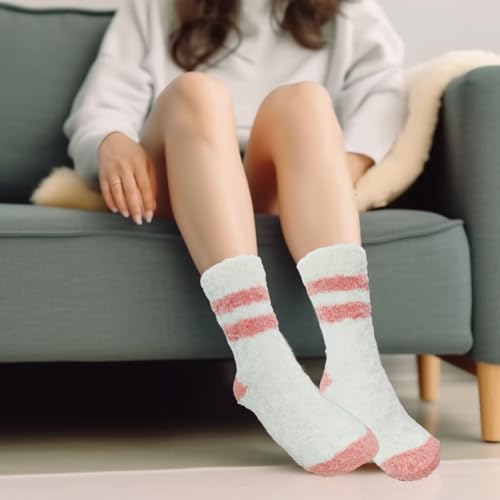 Image of Womens Fuzzy Socks, Cozy Fluffy Slipper Sock, Soft Winter Plush Socks Comfy Home Sleep Xmas Gift for Adults