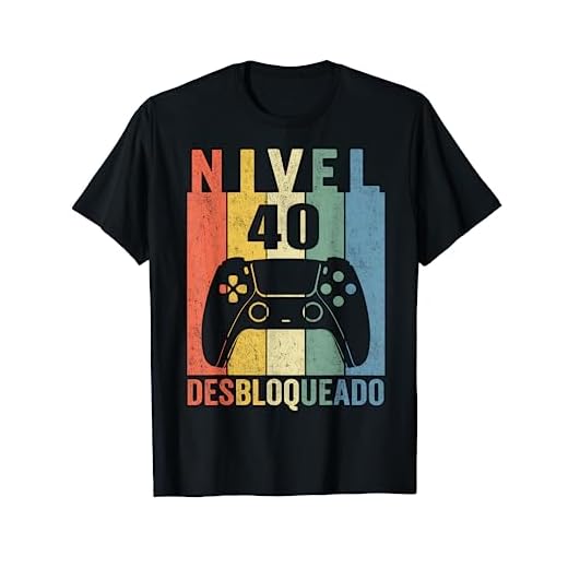 Nivel 40 Desbloqueado Gamer 40 Años 1981 Divertido Hombre Camiseta