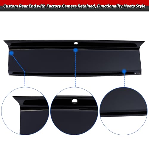 Image of WildWell Trunk Decklid Panel Compatible with 2015-2023 Ford Mustang | Rear Decklid Panel Trim Center Boot Cover Exterior Accessory Glossy Black