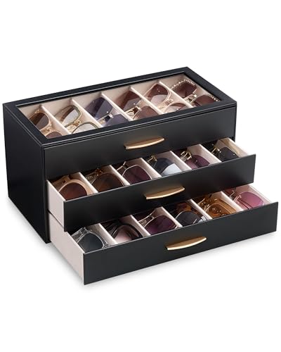 Organisateur de lunettes de soleil Lolalet coffret de rangement élégant à tiroirs