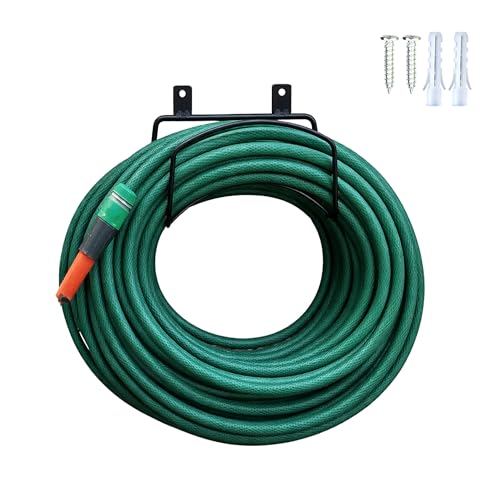 brackit Garden Metal Hosepipe Holder – Wall Mounted Garden Hose Pipe Hanger - Solid Steel – Secure to Your Wall with Fittings Included - Sturdy Hosepipe Holder for Tidy Wall Storage