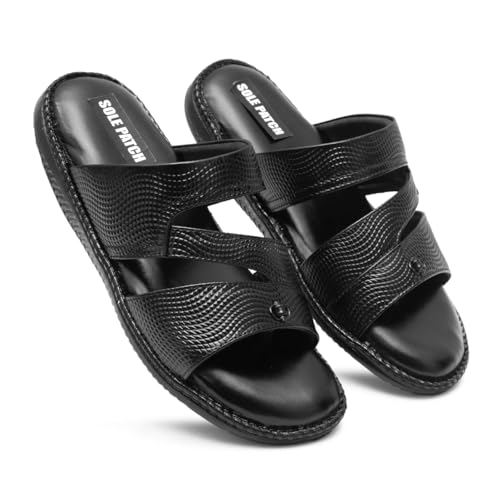 Image of Solepatch Men's Synthetic Leather Lightweight Comfortable Indoor Outdoor Daily Use Casual Slipper