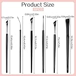 Professional Angled Eyeliner Brush Set, 6 Pcs Eye Makeup Brush Eyebrow Brush Tools Precision Eye Liner Brush Ultra Thin Eye Liner Slanted Flat Angle Eyeliner Brushes Synthetic Bristles - Image 3