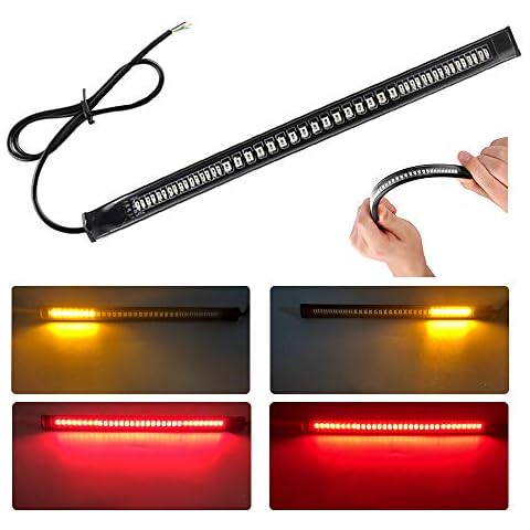 yifengshun Motorcycle Light LED Strip Tail Brake Stop/Turn Sign Light 48 LED Universal Flexible Waterproof Cover