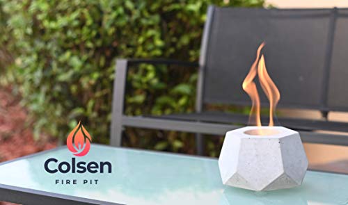 Colsen Tabletop Rubbing Alcohol Fireplace Indoor Outdoor Fire Pit Portable Fire Concrete Bowl Pot Fireplace (Hex Large) #TOP1