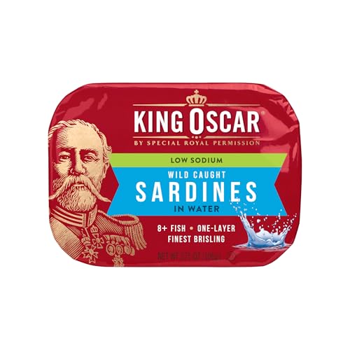 King Oscar Wild Caught Brisling Sardines In Pure Spring Water, 3.75 Ounce (Pack of 12) ( Packaging May Vary )
