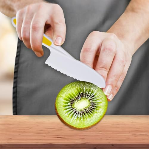 hzfengsheng Plastic Kitchen Knife Set Safety Chef Knives Set of 5 Serrated Chopping Knives for Veg Fruits Cake - Image 6