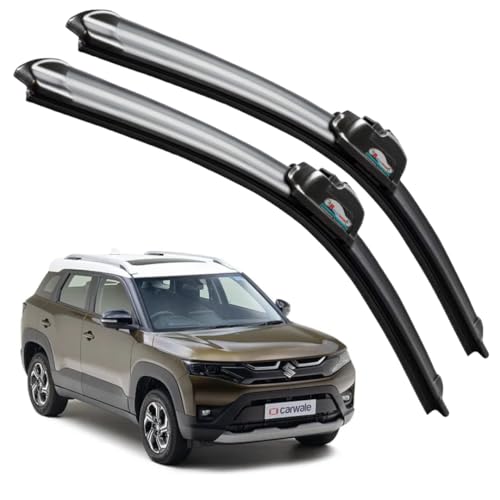 Image of Frameless Rubber Car Wiper Blades Set of 2 Compatible with (Vitara Brezza (2016-2025) (D-24,P-17))