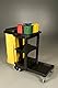 Rubbermaid Commercial Products Cleaning Cart Janitor Cart (2 fixed casters / 2 swivel wheels) - Black