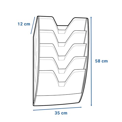 CEP Wand-Ordnungsmappe, 5 Fächer, vertikal, Format 24 x 32 cm, Wandbefestigung, Marmordruck, Rosa