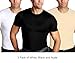Insta Slim by I.S. PRO | Made in USA | Men’s Slimming Compression Fitted Body Shaper Short Sleeve Crew-Neck T-Shirt for Instant 5 Inch Slimmer Look, Undershirt & Back Support (3 Pack) Black-LG