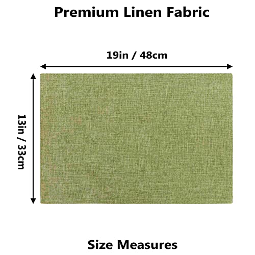 image for Home Brilliant Green Placemat Set of 8 Washable Place Mats Placemats H