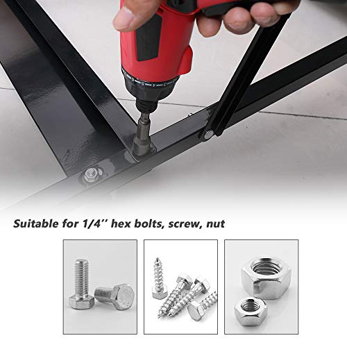 Mesee 10 Pcs Power Nut Driver Set, 1/4 Inch Hex Shank Magnetic Extension Socket Wrench Screw Drill Bit Holder Quick Change Adapter Bolt Drivers Repairing Tool Kit - 65Mm Length #TOP4