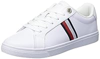 Tommy Hilfiger Women's Essential Stripe Court Sneaker, White, EU 39/US 8.5