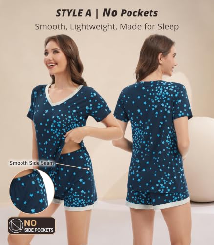 Image of WiWi Viscose from Bamboo Pajamas Set for Women Super Soft Short Sleeve Cooling Summer Plus Size Pjs Sets Sleepwear S-4X