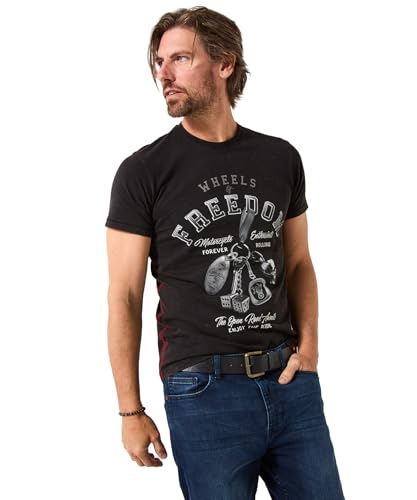 Joe Browns Male Motorcycle Lifestyle Graphic T-Shirt, Regular, Black, UK M