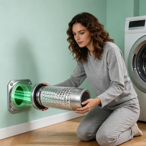 Raccordement flexible évacuation sèche-linge avec kit magnétique alu