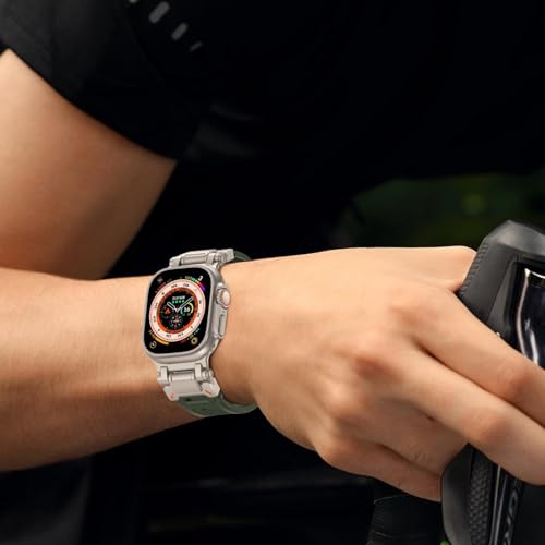 Bracelet de rechange pour Apple Watch Ultra 2 49mm durable et robuste en métal