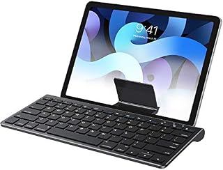 OMOTON Bluetooth Keyboard with Built-in Stand for New iPad 9 2021/iPad 8 2020-10.2, iPad Air 4-10.9, iPad Pro 11, iPad Air 3, iPad Pro 10.5, iPad Mini 6, iPhone 13, Black