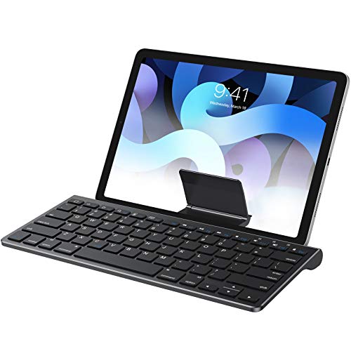 Flash Deals - 40% OFF OMOTON iPad Keyboard with Sliding Stand, Ultra-Slim Bluetooth Keyboard for iPad Air 4th Generation 10.9, iPad 10.2(9th/8th/7th Gen), iPad Mini, and More[Sliding Stand NOT for iPad Pro 12.9], Black