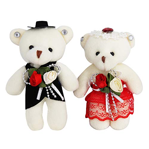 Sealive Bride and Groom Bear, 4.7" Valentines Day Bear Stocking Stuffers Couple Bear