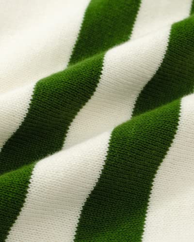 OXKNIT Mens Knitted Shirt Short Sleeve Retro Classic Crewneck Solid Shirt with Double Racing Striped3